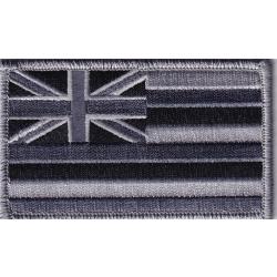 Hawaii HI State Flag Patch SUBDUED BLACK on GREY